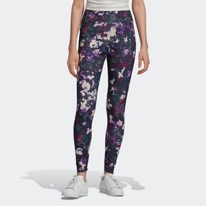 Adidas Allover print leggings botanical print green purple